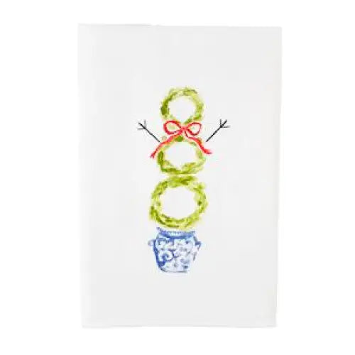Snowman Topiary Towel - Hand Towel