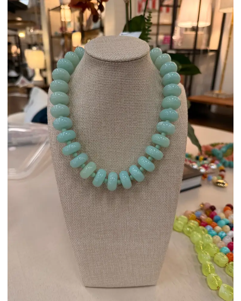 Solid Rory Rondelle Necklaces - Light Blue - Necklace