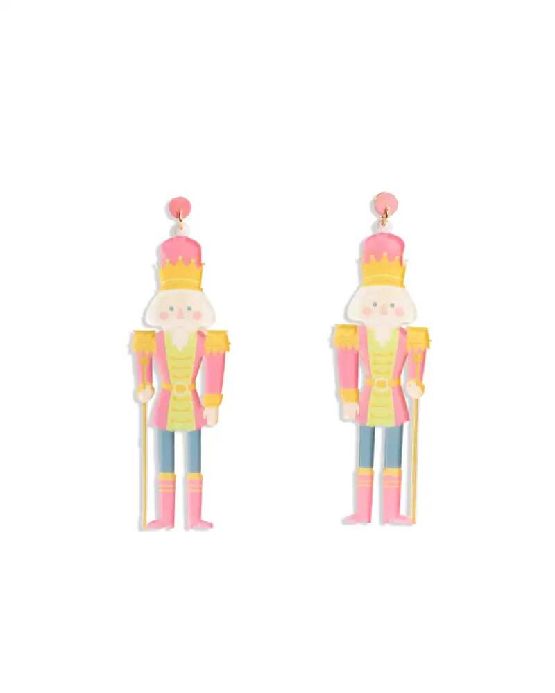 Sugar Plum Nutcracker Acrylic Earrings Pink/Multi 3’’