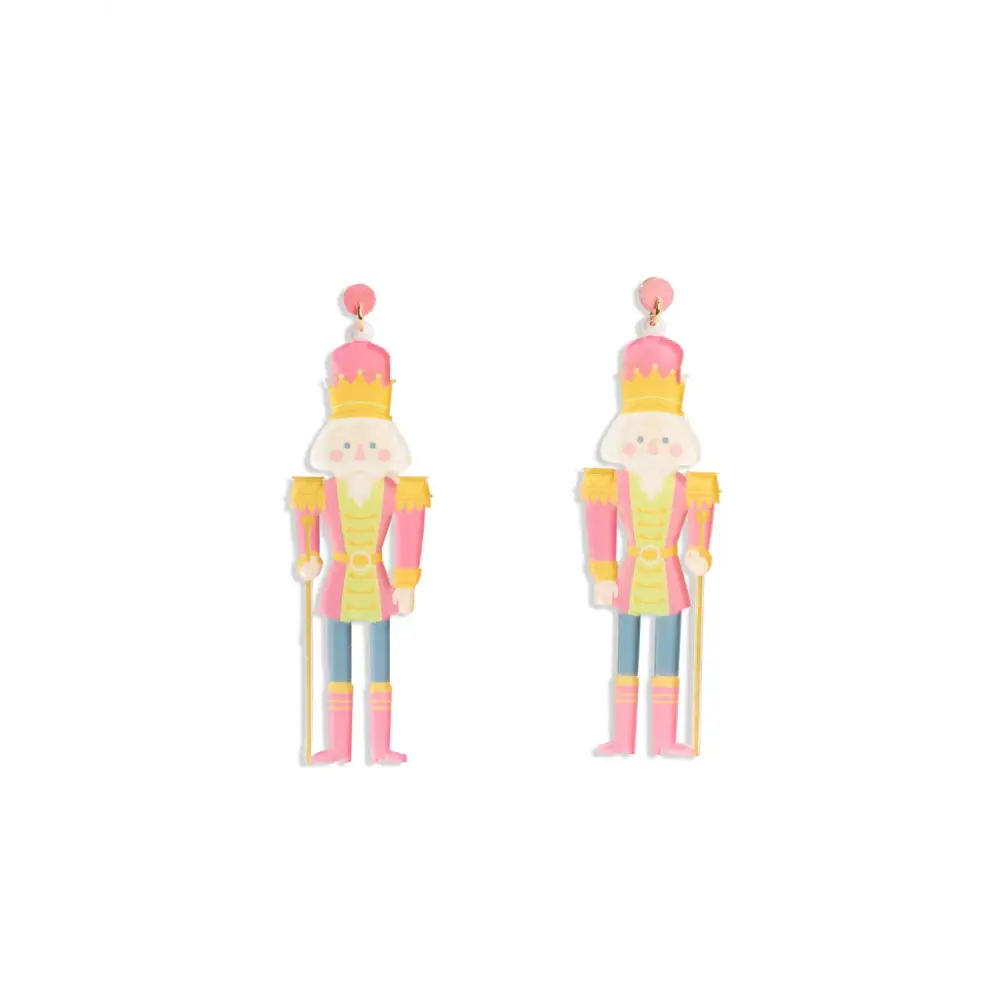 Sugar Plum Nutcracker Acrylic Earrings Pink/Multi 3’’