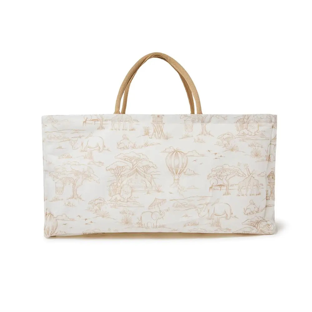 Sweet Safari Toile Hamper/Storage Tote - Tan - Tote