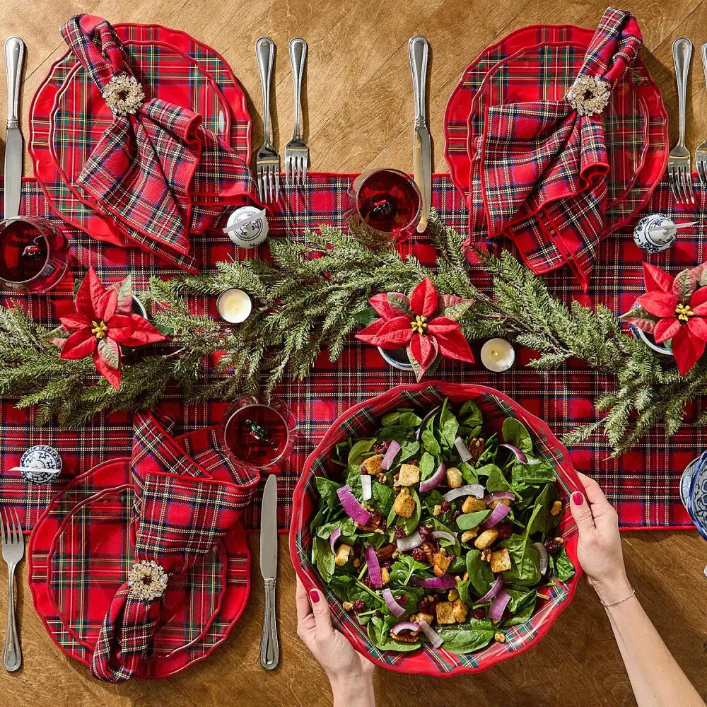 Tartan Traditions Set of 4 Melamine Plates - Salad Plate - Christmas Plate