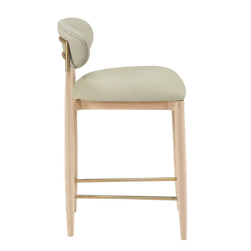 Taupe Vegan Leather Counter Stool - COUNTER STOOL
