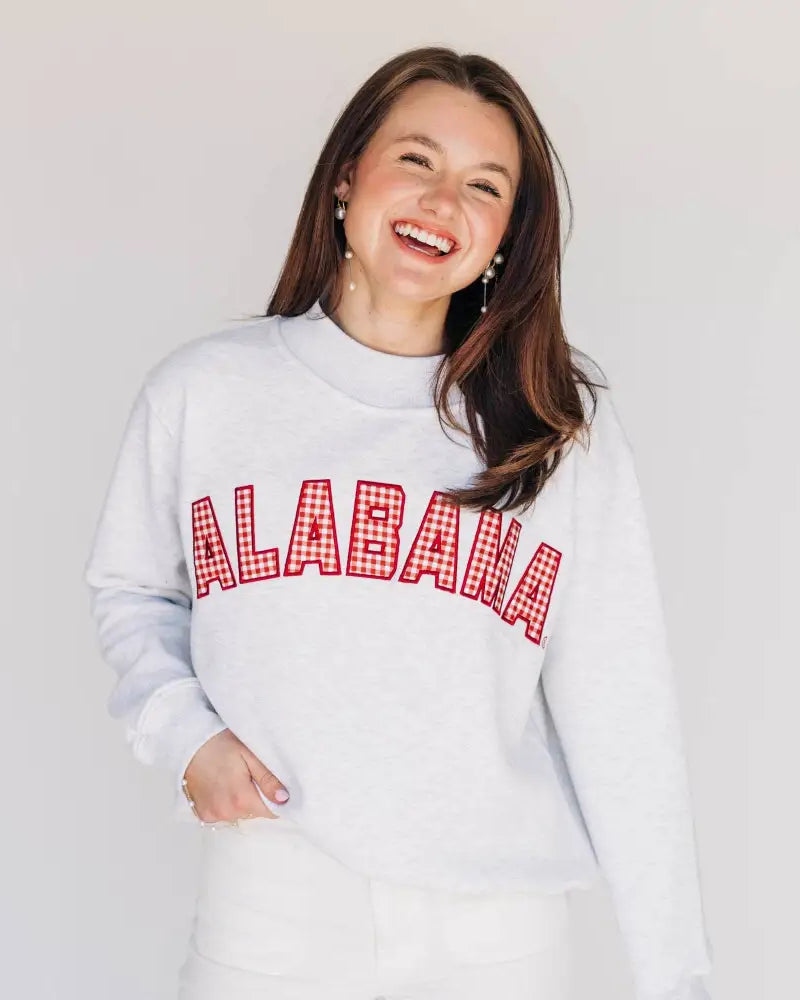 The Mallory Mockneck Alabama Gingham | Ash