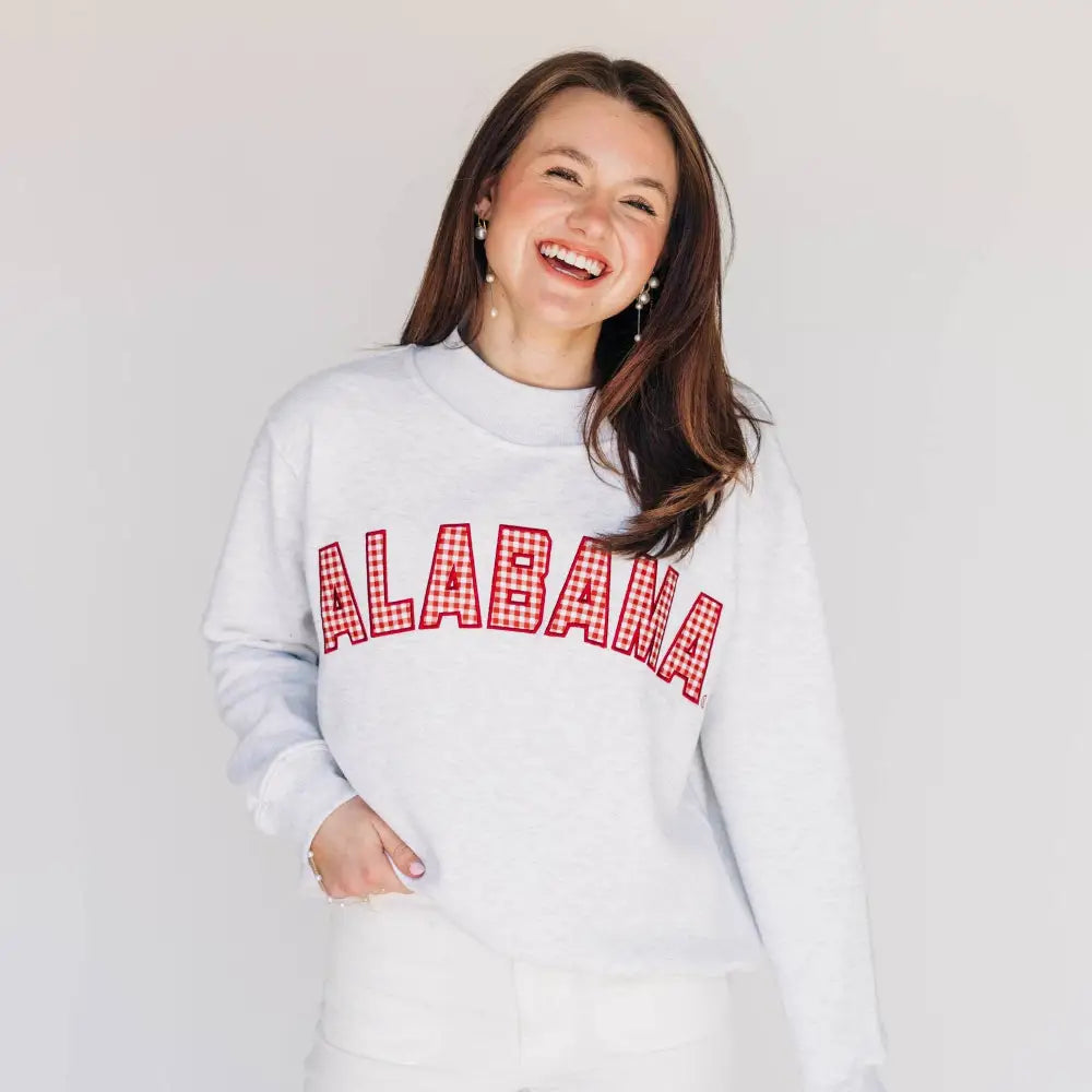 The Mallory Mockneck Alabama Gingham | Ash