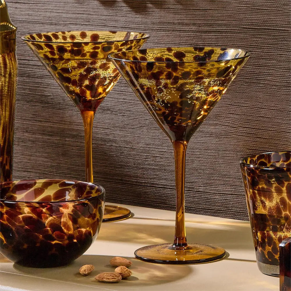 Tortoise Print Martini Glass - Martini Glass