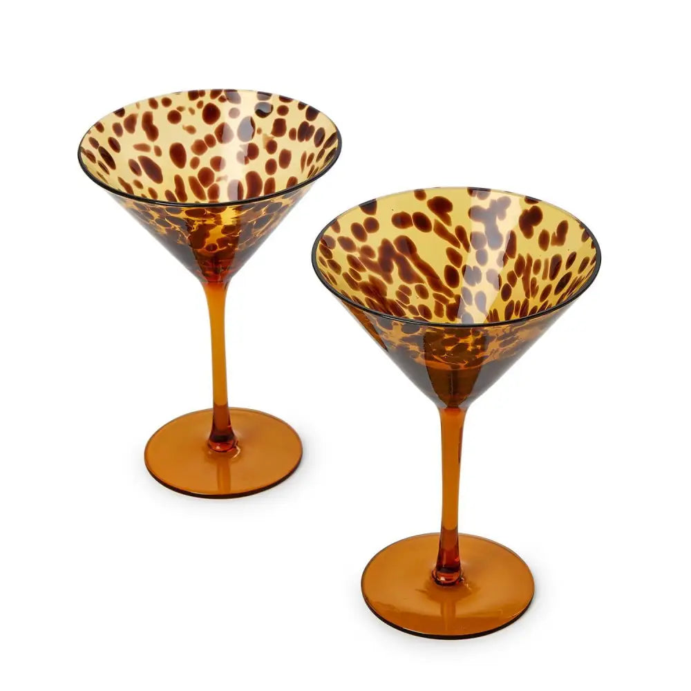 Tortoise Print Martini Glass - Martini Glass