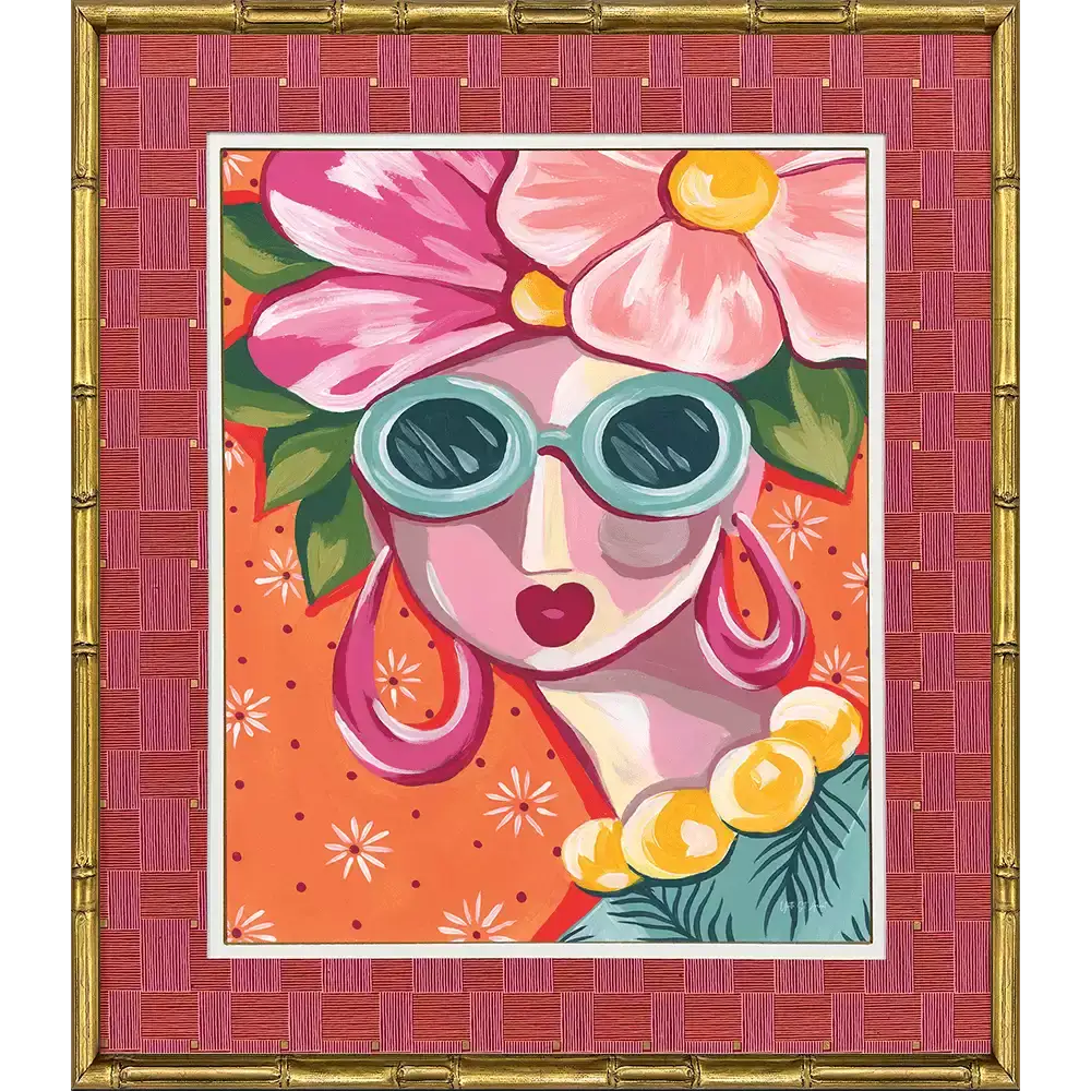 Tropical Lady Pink Art - Fun in the Sun - Artwork