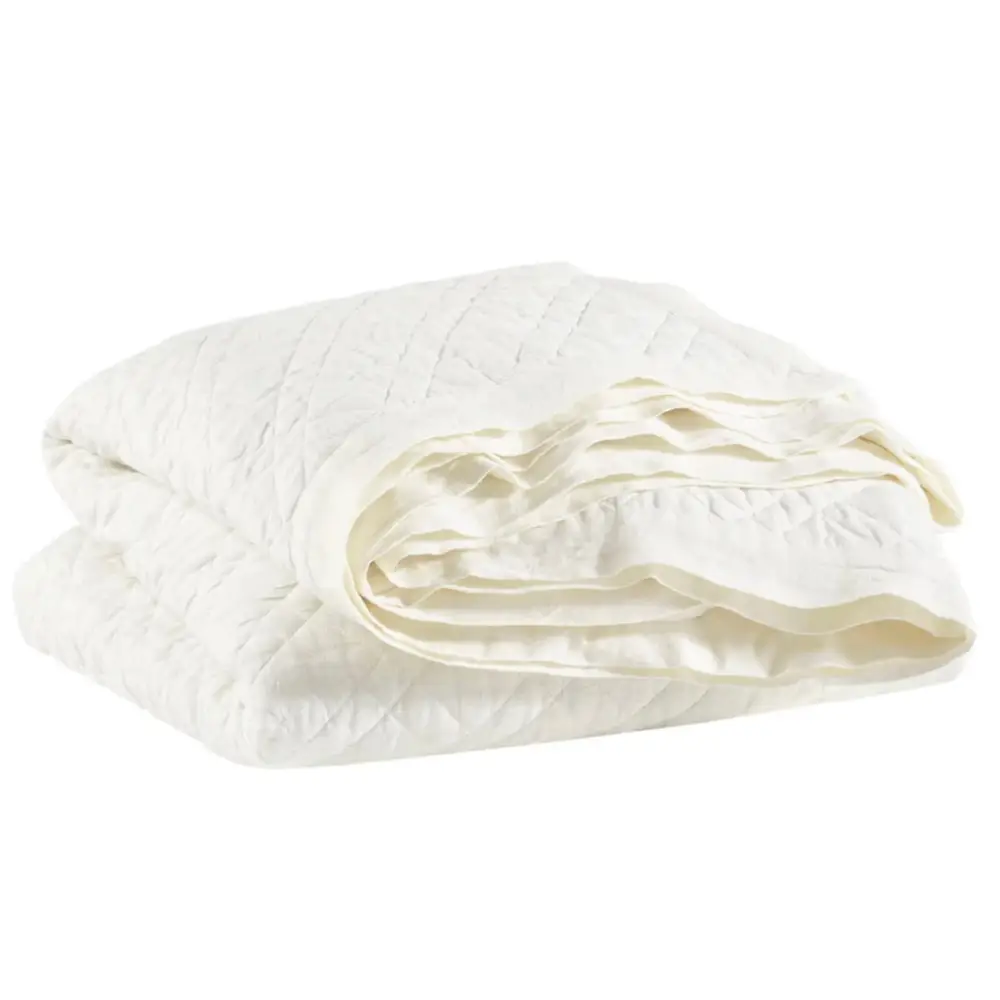 Washed Linen Quilt Ivory - Bedding