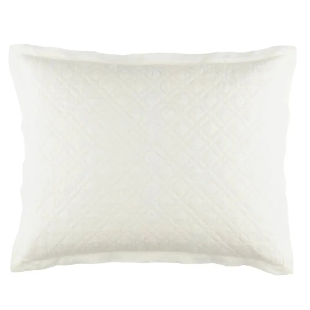 Washed Linen Quilted Standard Sham - Bedding