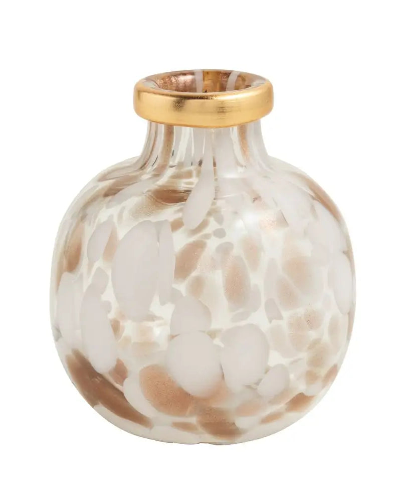 White & Gold Tortoise Vase - Small - Vase