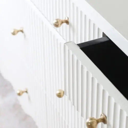 White Scalloped 7 Drawer Dresser - Dresser