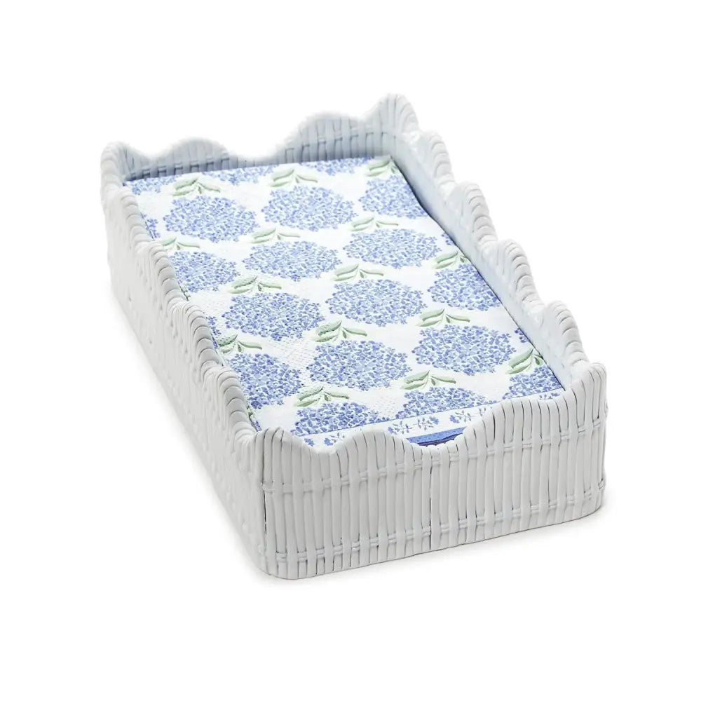WHITE SCALLOPED EDGE NAPKIN HOLDER - NAPKIN HOLDER
