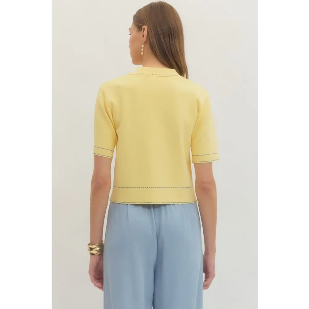 Yellow Knit Sweater - Sweater