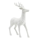 18’’ White Flocked Standing Deer - reindeer