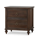 2 Drawer Walnut Bedside Table - Nightstand