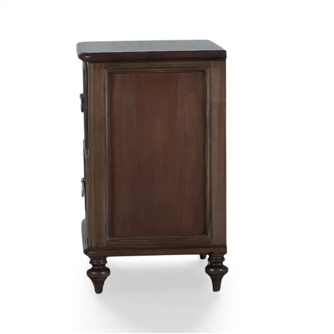 2 Drawer Walnut Bedside Table - Nightstand