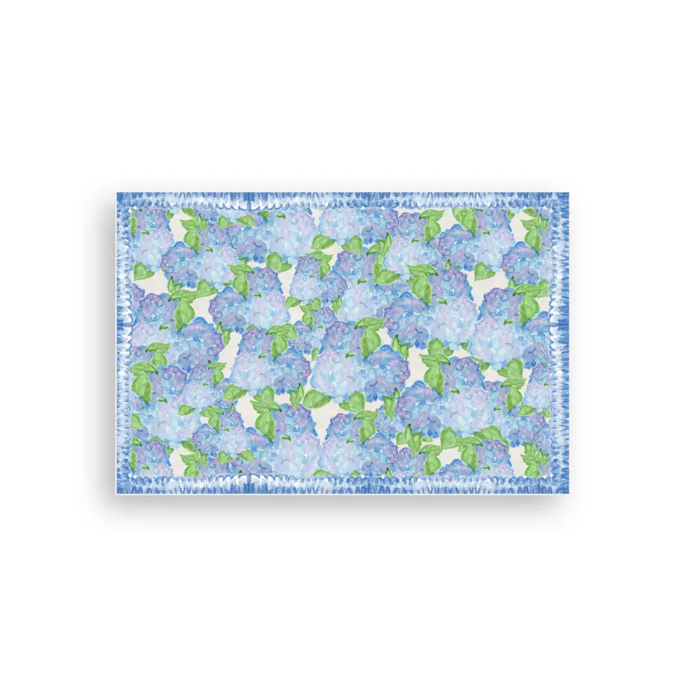 Hydrangea Vinyl Floor Mat - Large