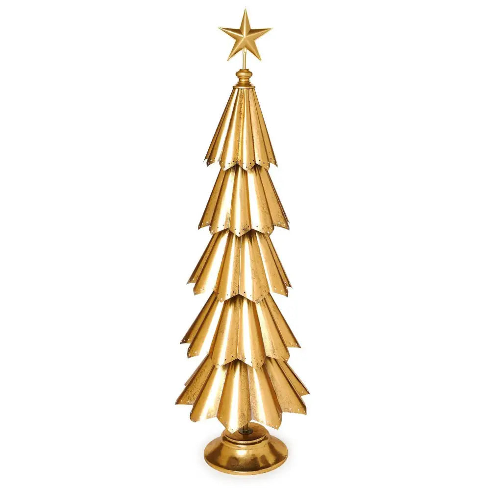 59’’ Gold Christmas Tree with Star Topper - Christmas Decor