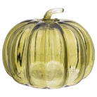 6.25’’ Olive Green Glass Pumpkin Small Fall Autumn