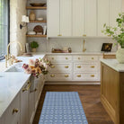 Blue Talavera Tiles Vinyl Floor Mat - Large