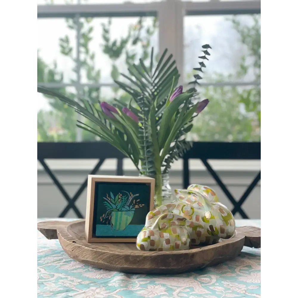 Small Green and Mint Bunny|Jessica Reynolds Art