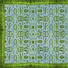 Blue & Green Chinoiserie Vinyl Floor Mat - Large