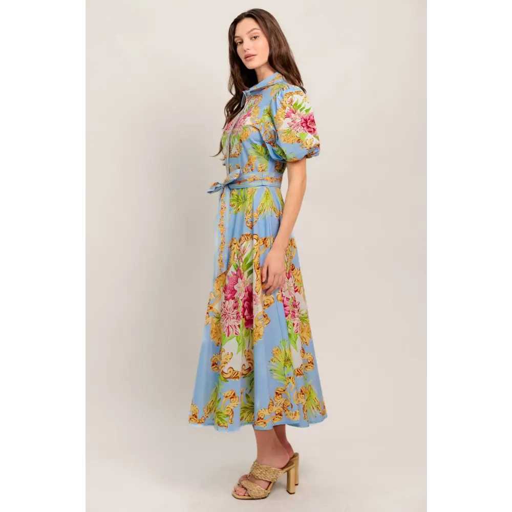 A printed woven midi dress - ID23438