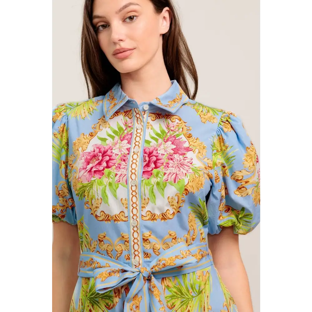 A printed woven midi dress - ID23438