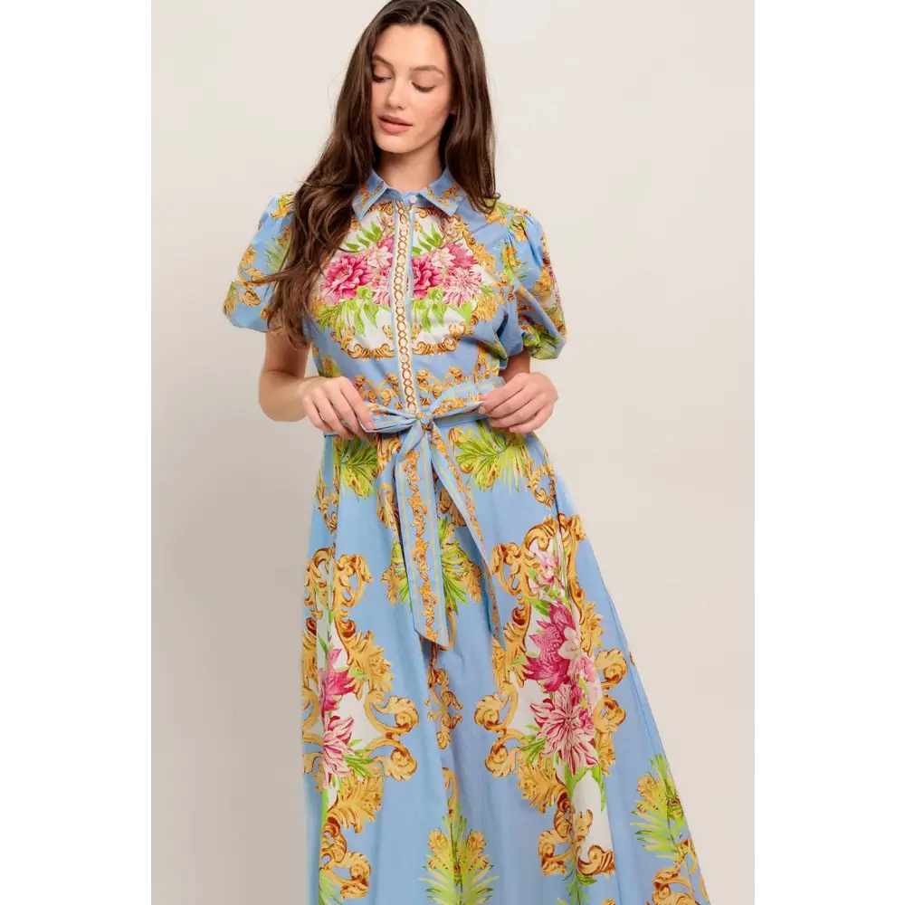 A printed woven midi dress - ID23438