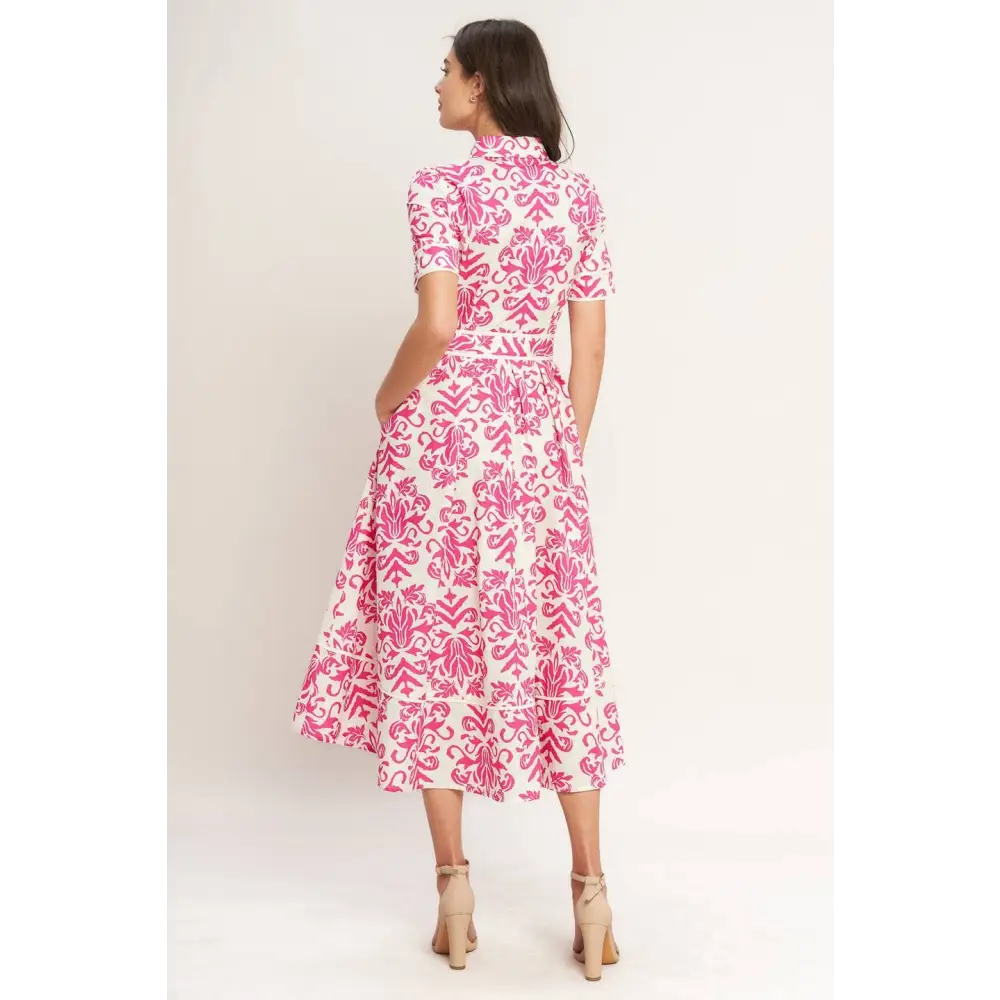 A printed woven midi shirt dress - ID22718