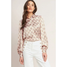 A printed woven top - IT12561-T IVORY PINK - IVORY PINK / Contemporary / M