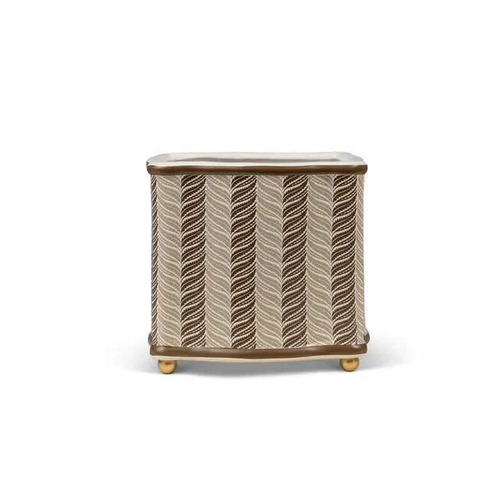 Acanthus Stripe Mocha Planter - Planter