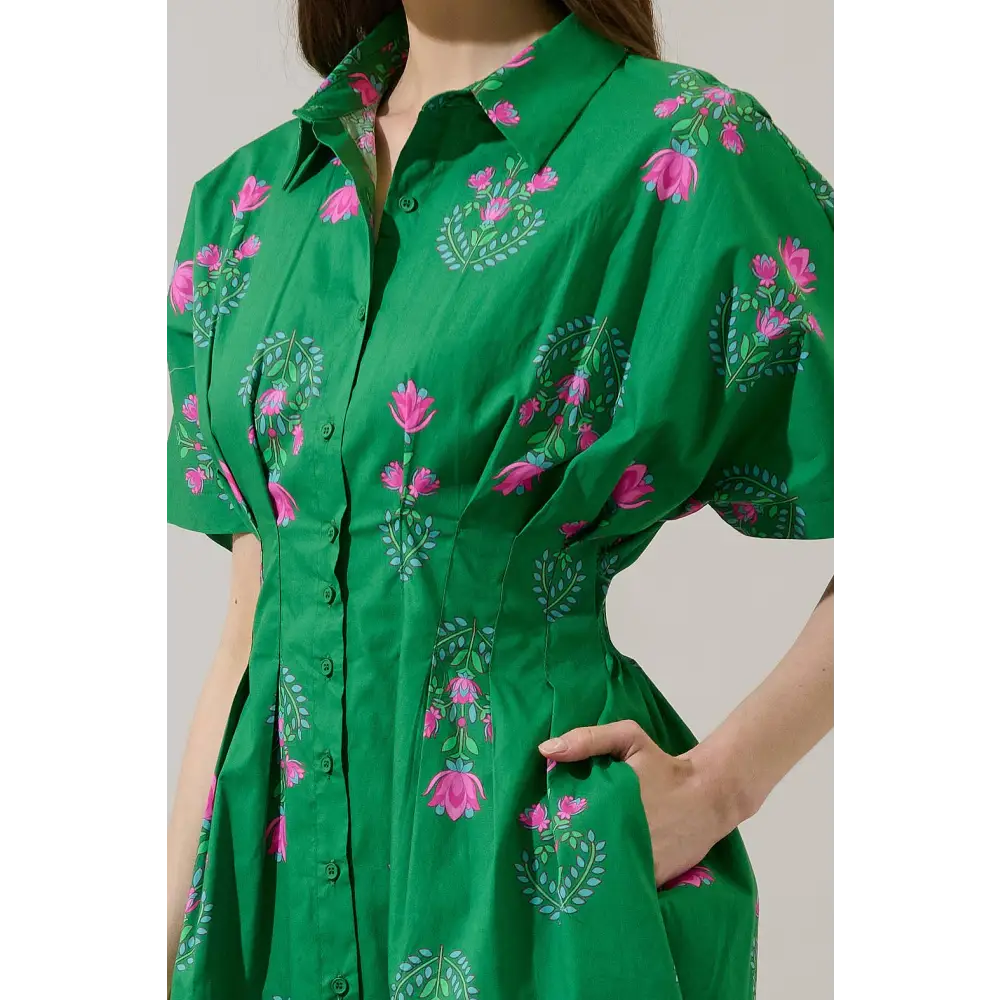 Alix Button Down Mini Dress Saura Floral