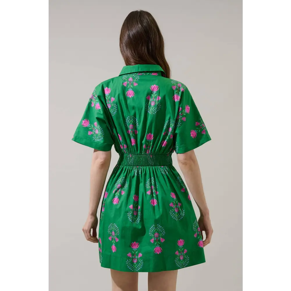 Alix Button Down Mini Dress Saura Floral