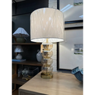 Amber Glass and Gold Table Lamp - Table Lamp