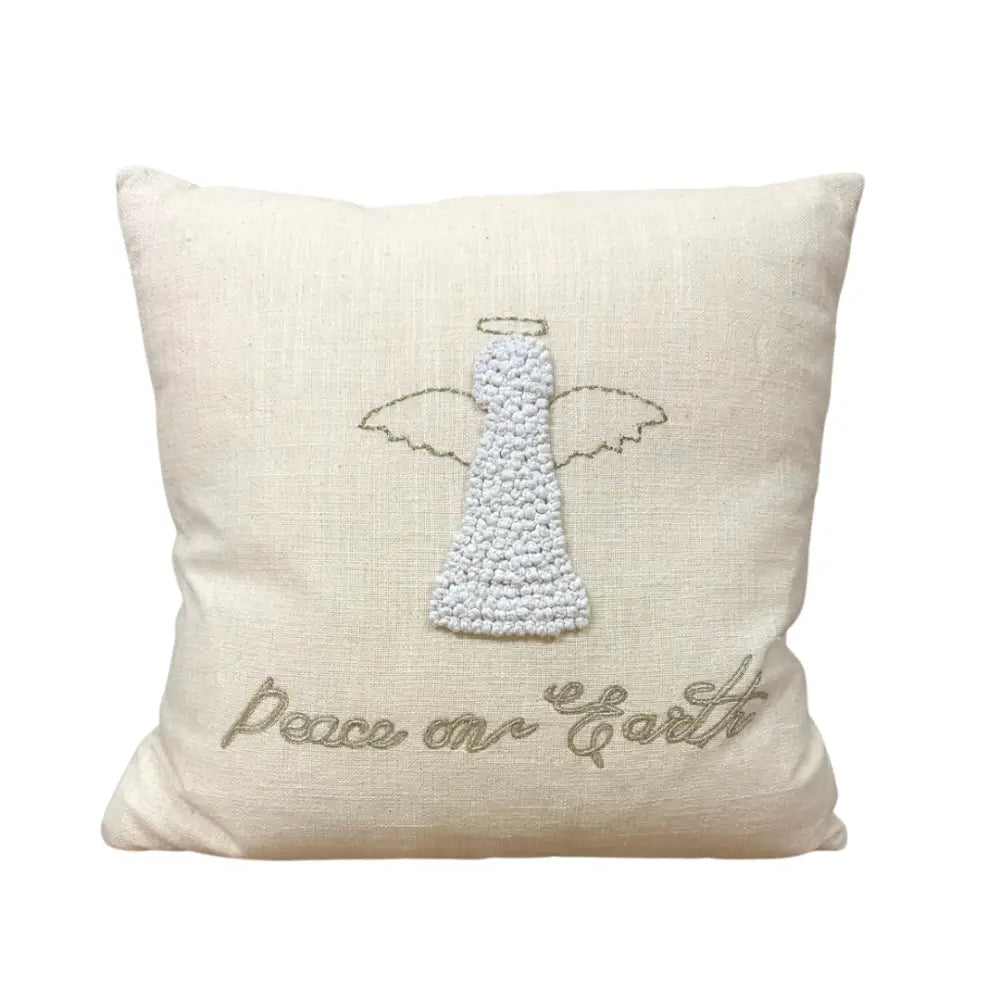 Angel Gold French Knot Pillow - Christmas