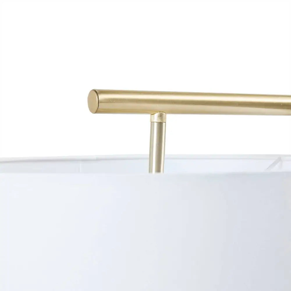 Angular Gold Floor Lamp with White Shade