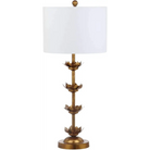 Antique Gold Leaf 32-Inch Table Lamps with White Drum Shade Set of 2 - Antique Gold