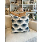 Art Deco Swans Pillow Cover - Navy 18x18