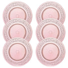 Art Deco Vintage Crystal Pink Plates | Set of 6 Plate