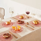 Art Deco Vintage Crystal Pink Plates | Set of 6 Plate