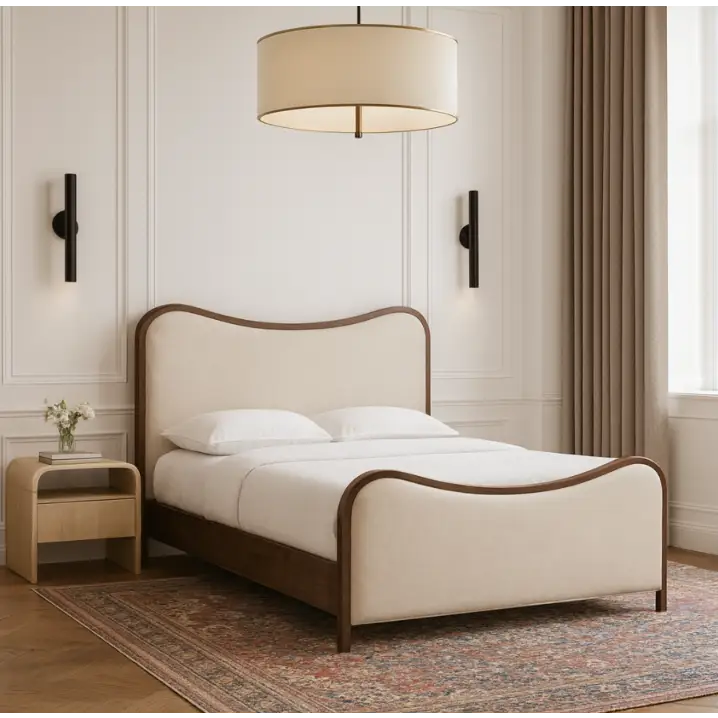 Arvada Vegan Leather Upholstered Bed - Queen Bed