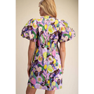 Balloon Sleeve Floral Printed Mini Dress
