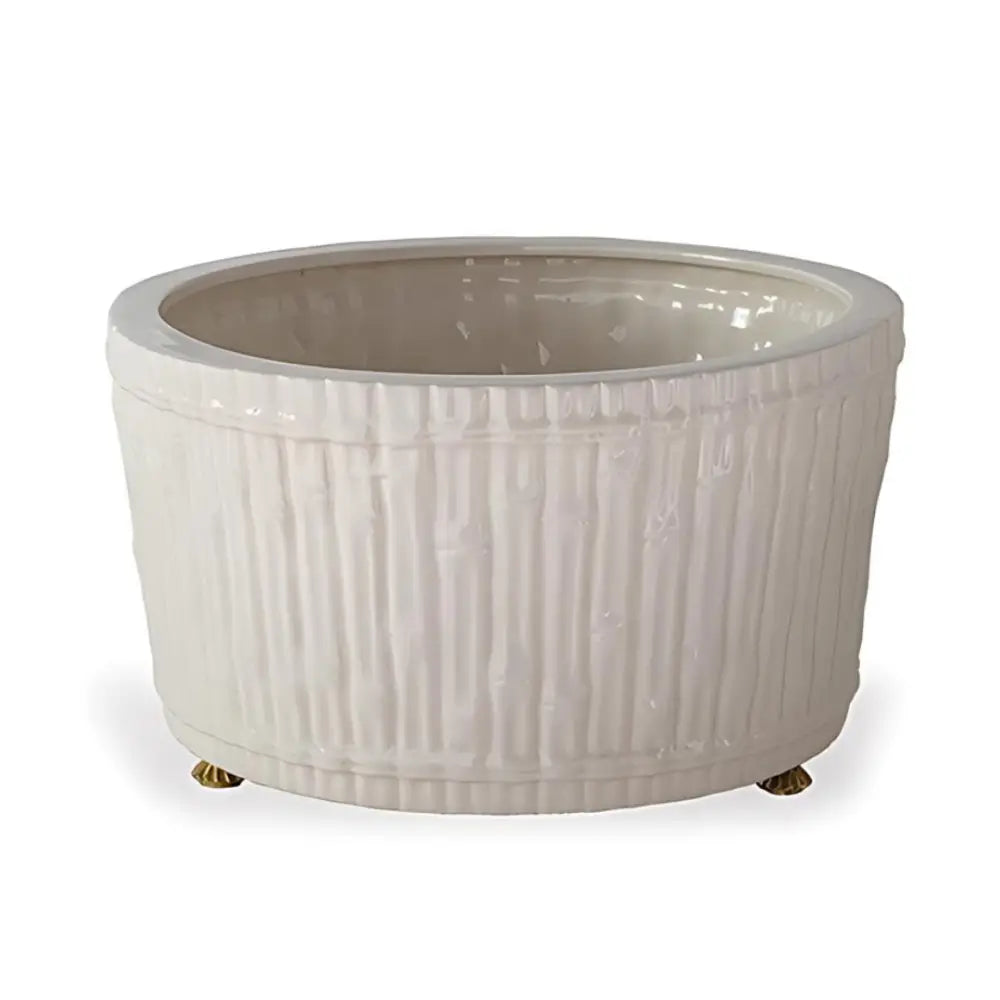 Bamboo Garden Center Basin - Cream - Planter