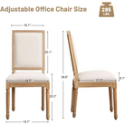 Beige Upholstered French Country Dining Chairs Set of 2 - Beige-Square