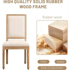 Beige Upholstered French Country Dining Chairs Set of 2 - Beige-Square