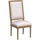 Beige Upholstered French Country Dining Chairs Set of 2 - Beige-Square