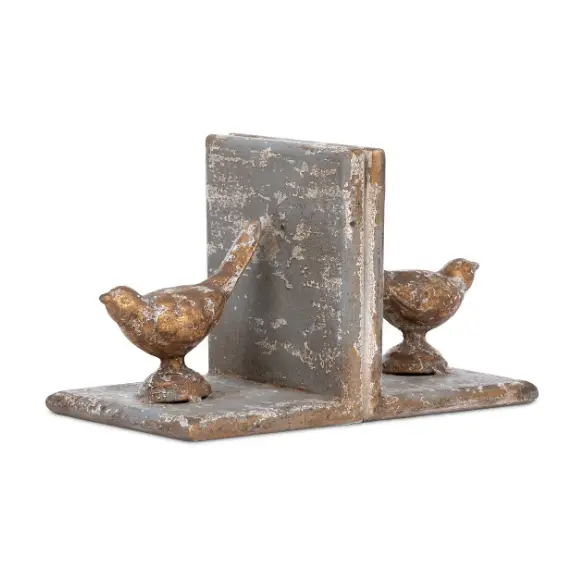 BIRD DUET IRON BOOKENDS - DECOR