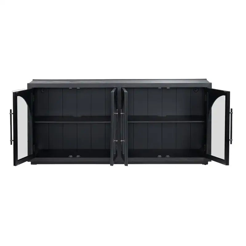 Black Four-Door Sideboard - Cabinet